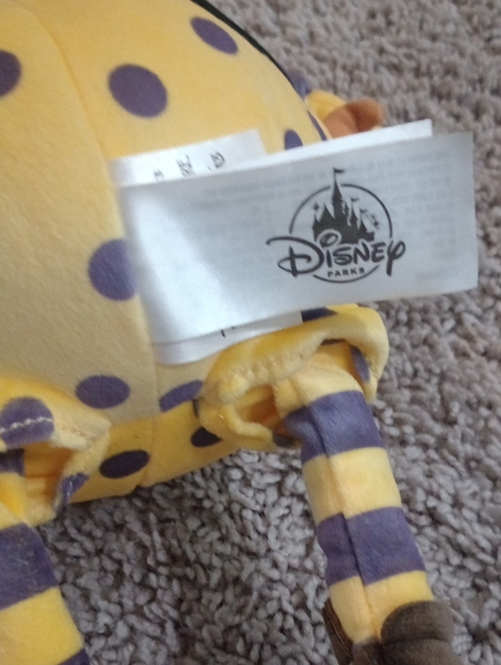 Disney Nightmare Before Christmas Yellow & Purple Clown Plush with Red Nose - Picture 4 of 5